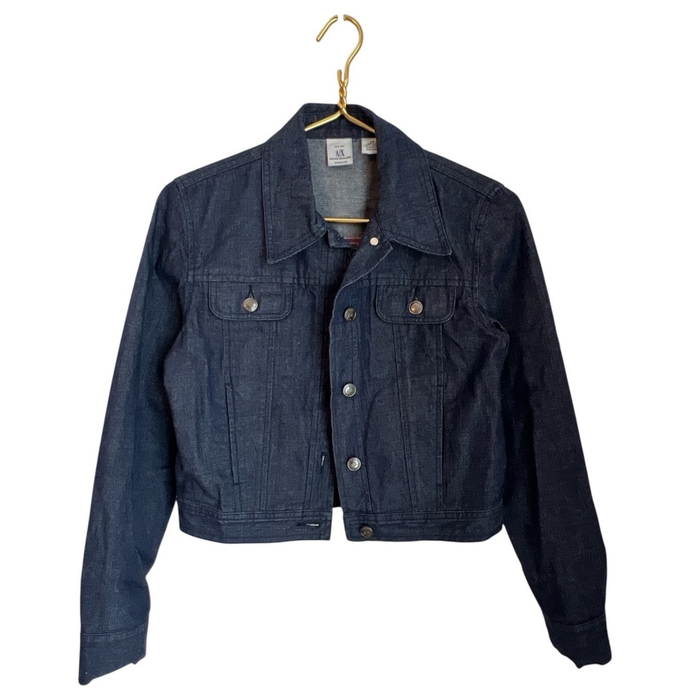 Armani Exchange Jacket Womens XS Denim Cropped Jean A/X Y2K Americana